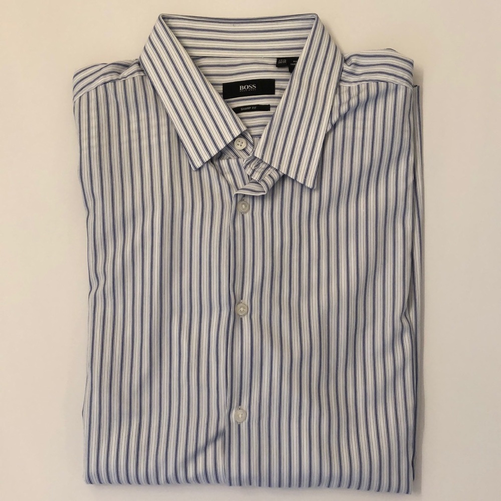 Boss Hugo Sharp Fit Dress Shirt, 17 1/2, 34/35